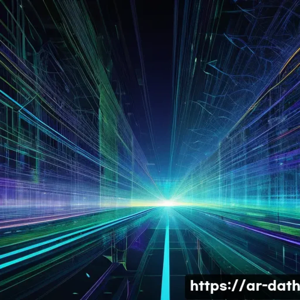 예술과 데이터의 경계 허물기 - **Prompt:** A dynamic, abstract digital painting titled "The Symphony of Data." The artwork depicts ...