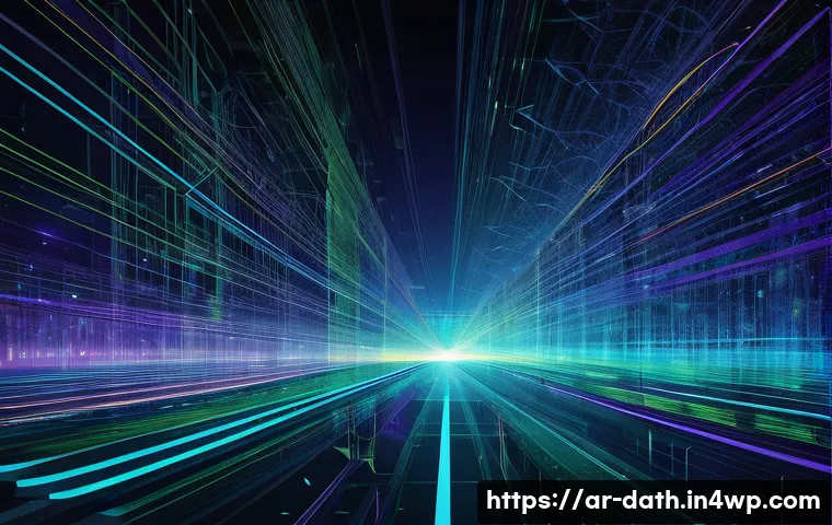 예술과 데이터의 경계 허물기 - **Prompt:** A dynamic, abstract digital painting titled "The Symphony of Data." The artwork depicts ...